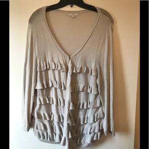 Lightweight cardigan with ruffle detail